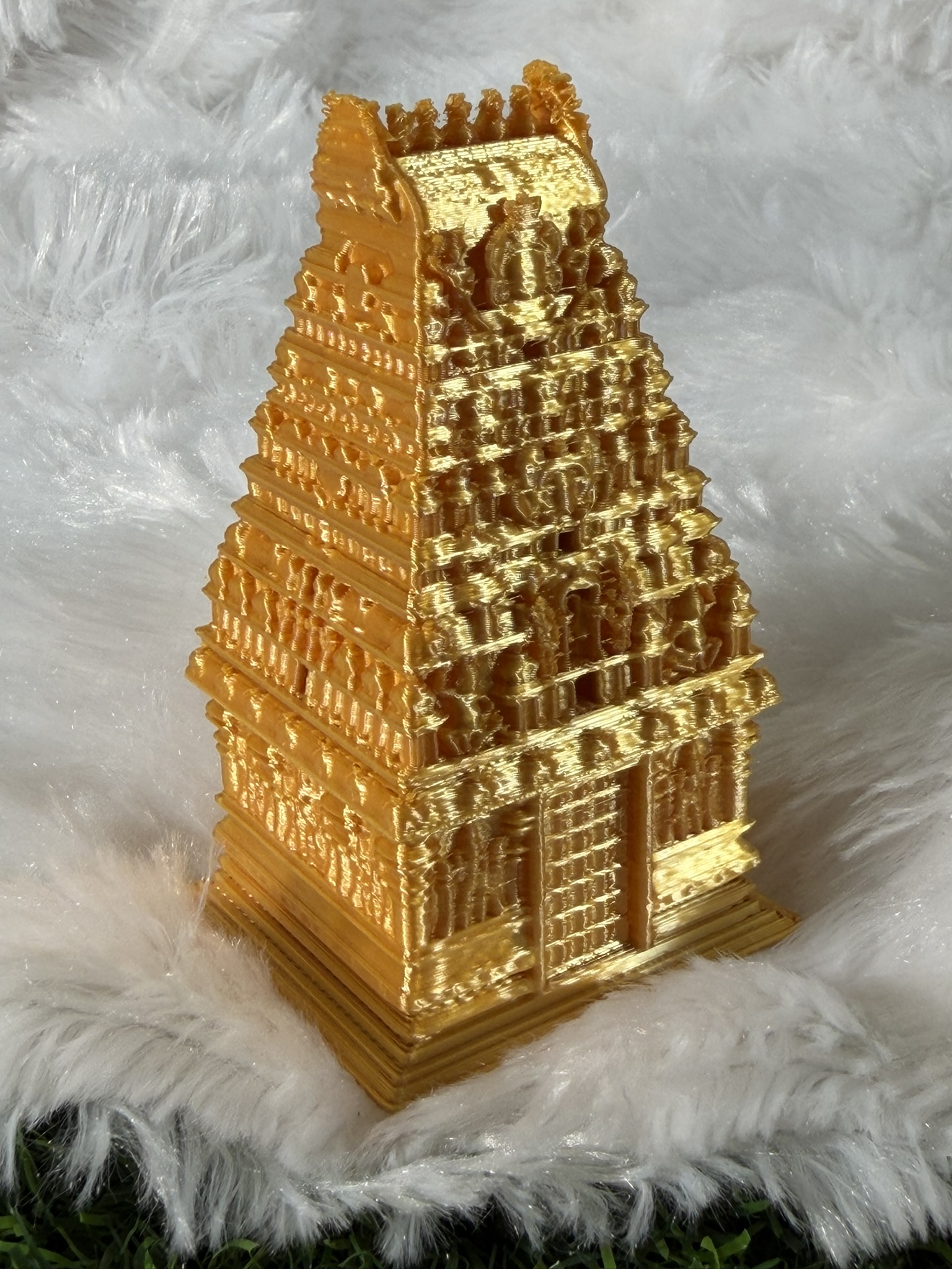 3D Printed Golden Gopuram Kumkum Chimizh – Wedding Return Gift (MOQ - 10pcs)