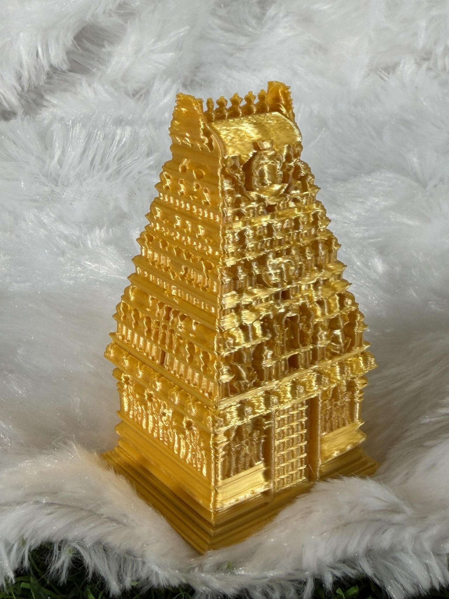 3D Printed Golden Gopuram Kumkum Chimizh – Wedding Return Gift (MOQ - 10pcs)
