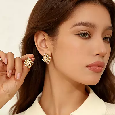 Pearl Puzzle Earrings