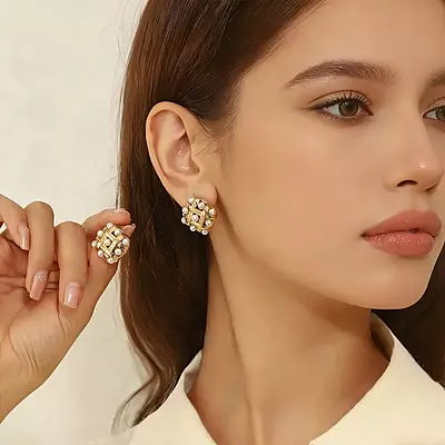 Pearl Puzzle Earrings