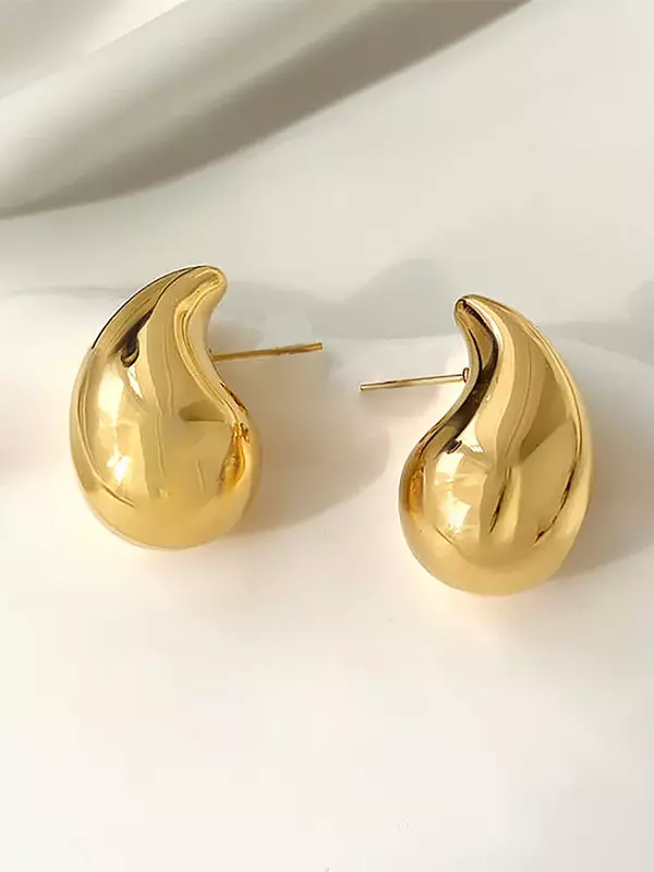 Gold Waterdrop Stud Earrings