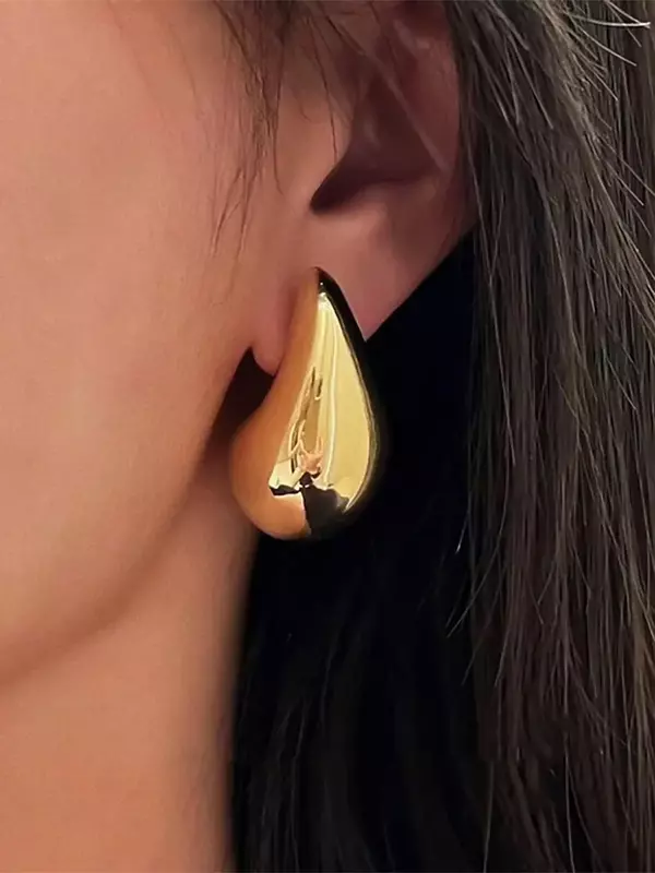Gold Waterdrop Stud Earrings