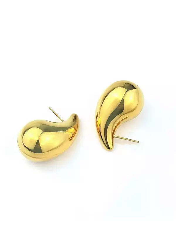 Gold Waterdrop Stud Earrings