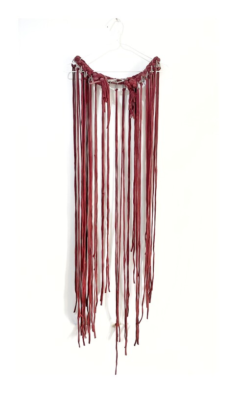 Offcut Yarn Fringe Belts in Reddish Brown
