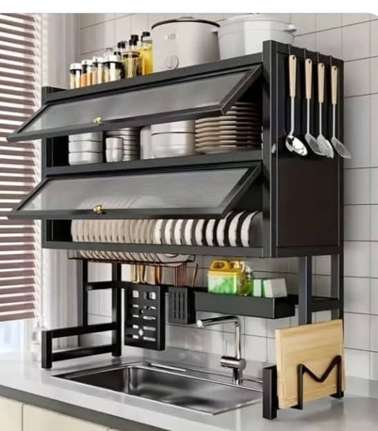 85CM HEAVY DUTY DOUBLE LAYERS WITH COVER OVER THE SINK RACK