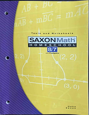 Saxon Math 8/7 Homeschool: Tests and Worksheets