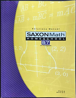 Saxon Math 8/7 Homeschool Solutions Manual