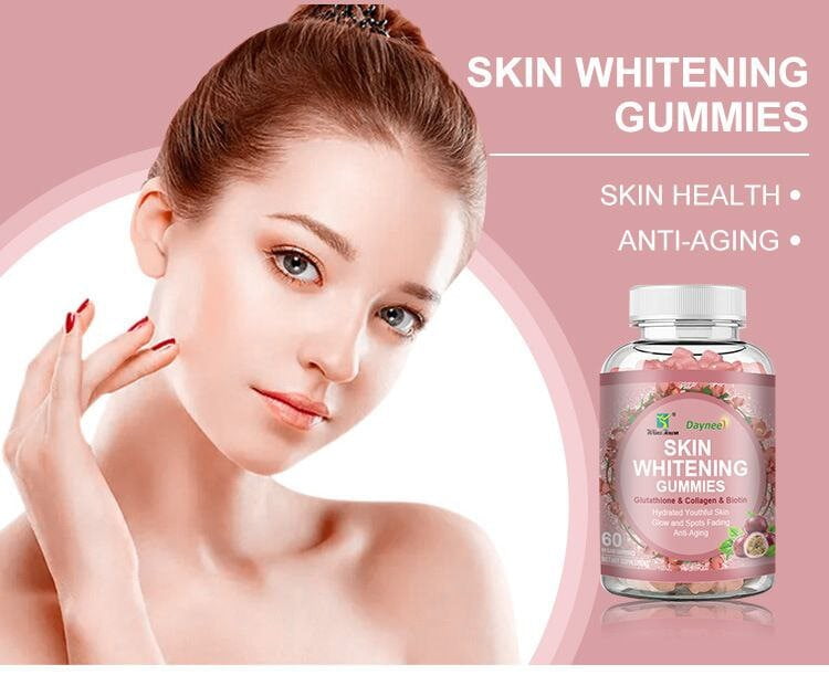 SKIN WHITENING ANTI AGING  GUMMIES CONTAIN GLUTATHIONE. COLLAGEN & BIOTIN - 60 GUMMIES