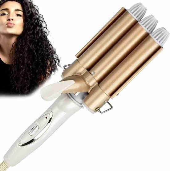PREMIUM CERAMIC ELECTRIC  3 BARRELS HAIR CURLER