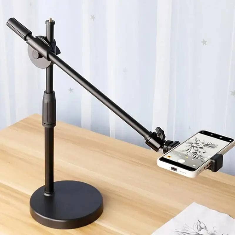 OVERHEAD TRIPOD STAND FOR MOBILE PHONES WITH RING LIGHT