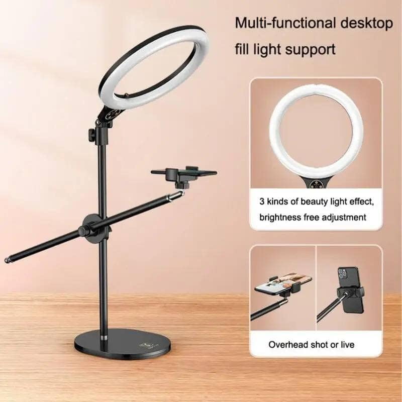 OVERHEAD TRIPOD STAND FOR MOBILE PHONES WITH RING LIGHT