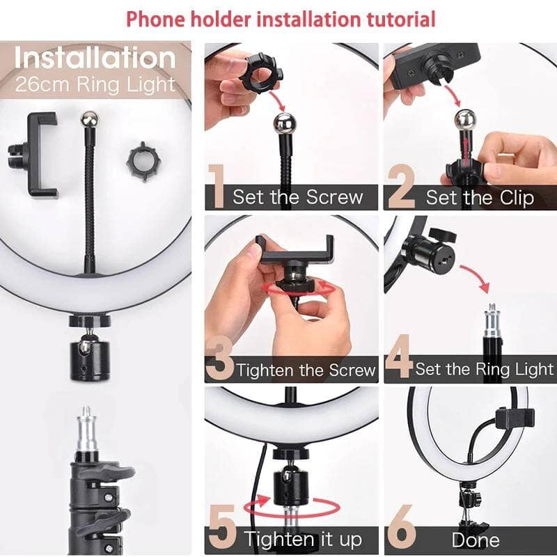 22inches Ringlight with 3 phone holders, remote, tripod stand & carrier bag