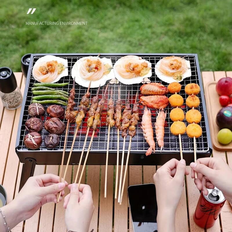 PORTABLE SMOKELESS BARBECUE STOVE RACK FOR OUTDOOR CAMPING