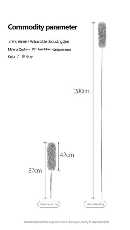 LONG EXTENDABLE BENDABLE STEEL POLE HANDLE DUSTER (2.8M)