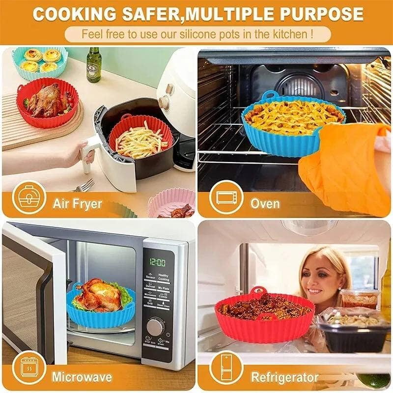 REUSABLE SILICON AIR FRYER MICROWAVE OVEN PLATE BIG SIZE