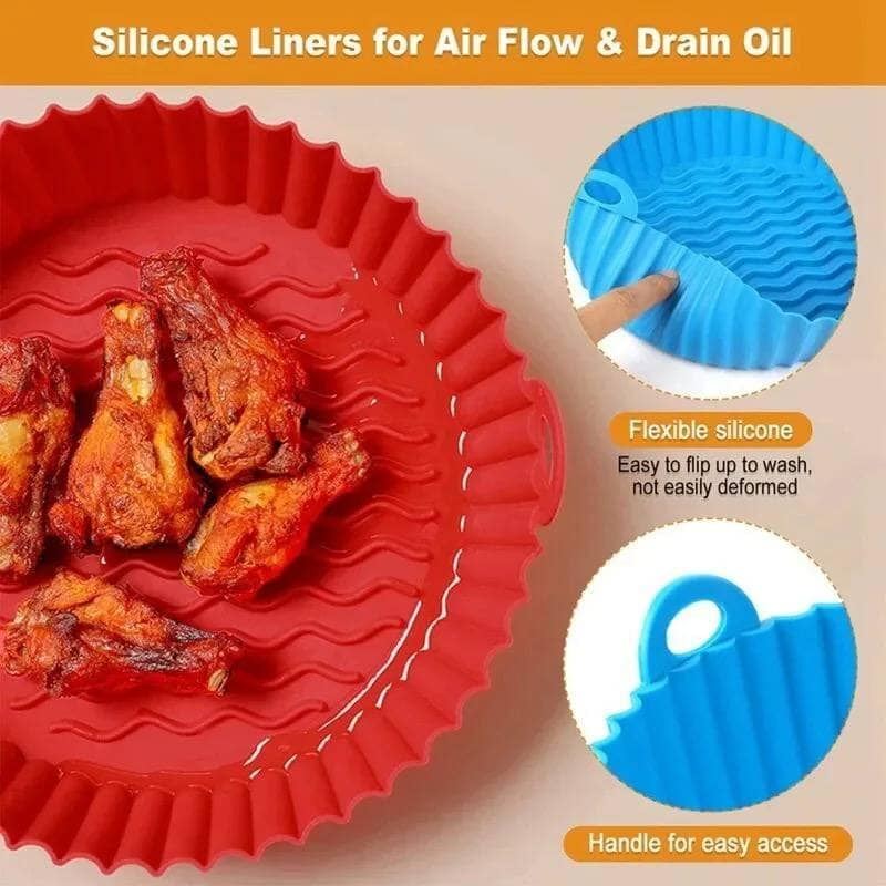 REUSABLE SILICON AIR FRYER  MICROWAVE OVEN  PLATE BIG SIZE