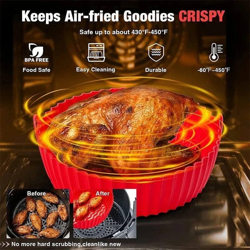 REUSABLE SILICON AIR FRYER  MICROWAVE OVEN  PLATE BIG SIZE