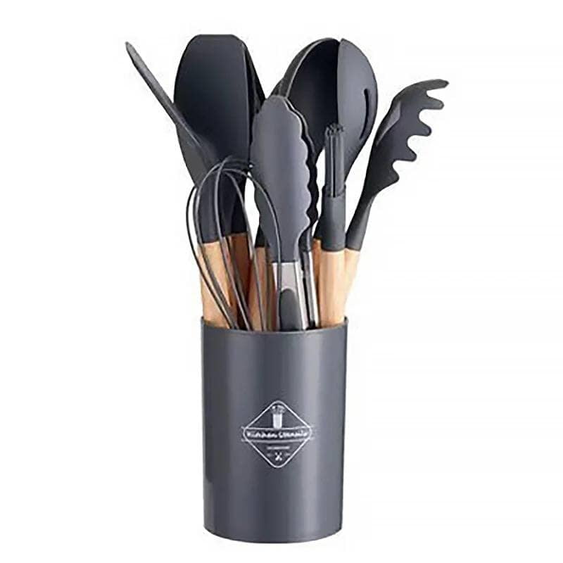 12 PIECES SILICONE COOKWARE COOKING SPOON UTENSILS