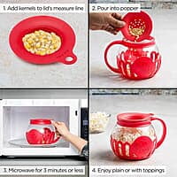 Microwave Popcorn Popper Glass pop corn maker