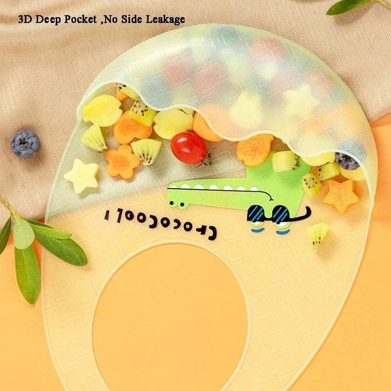 ADJUSTABLE SILICONE INFANT BIBS WATERPROOF BABY BIB