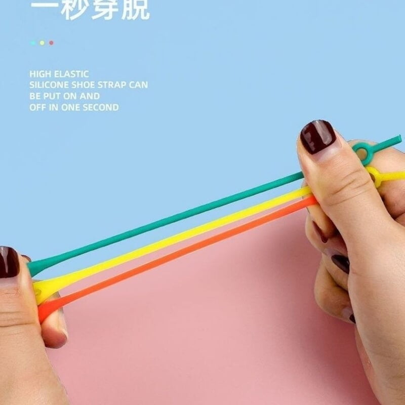 SILICON ELASTIC SHOE LACE SHOE BUCKLE FOR ADULTS & KIDS 12PCS PER PACK