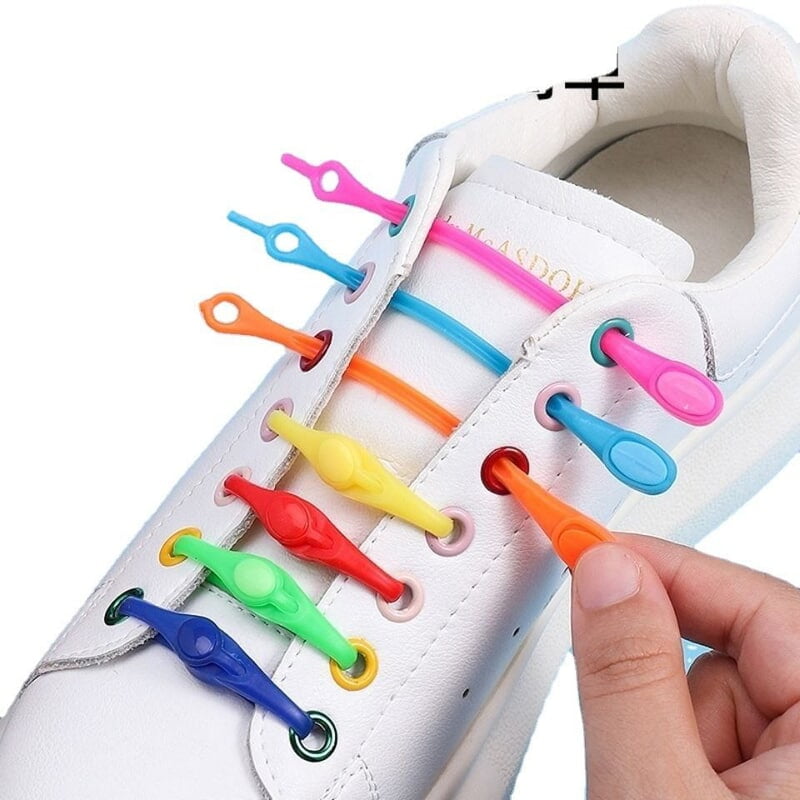 SILICON ELASTIC SHOE LACE SHOE BUCKLE FOR ADULTS & KIDS 12PCS PER PACK