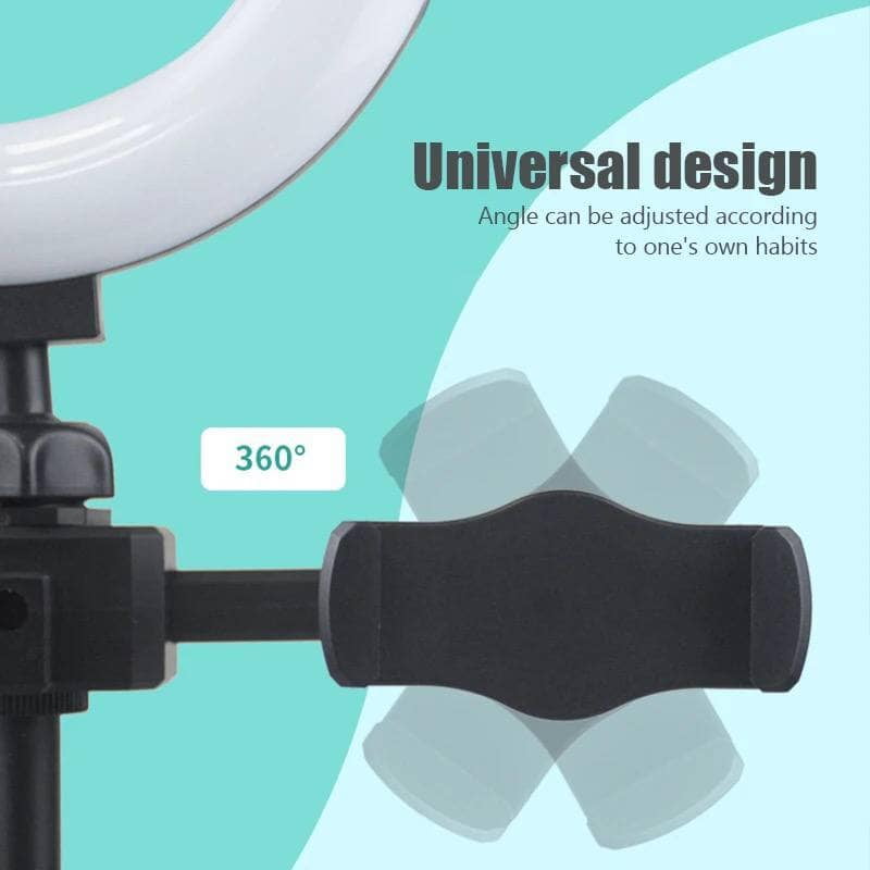 DESKTOP SELFIE RING LIGHT TWO PHONE HOLDERS