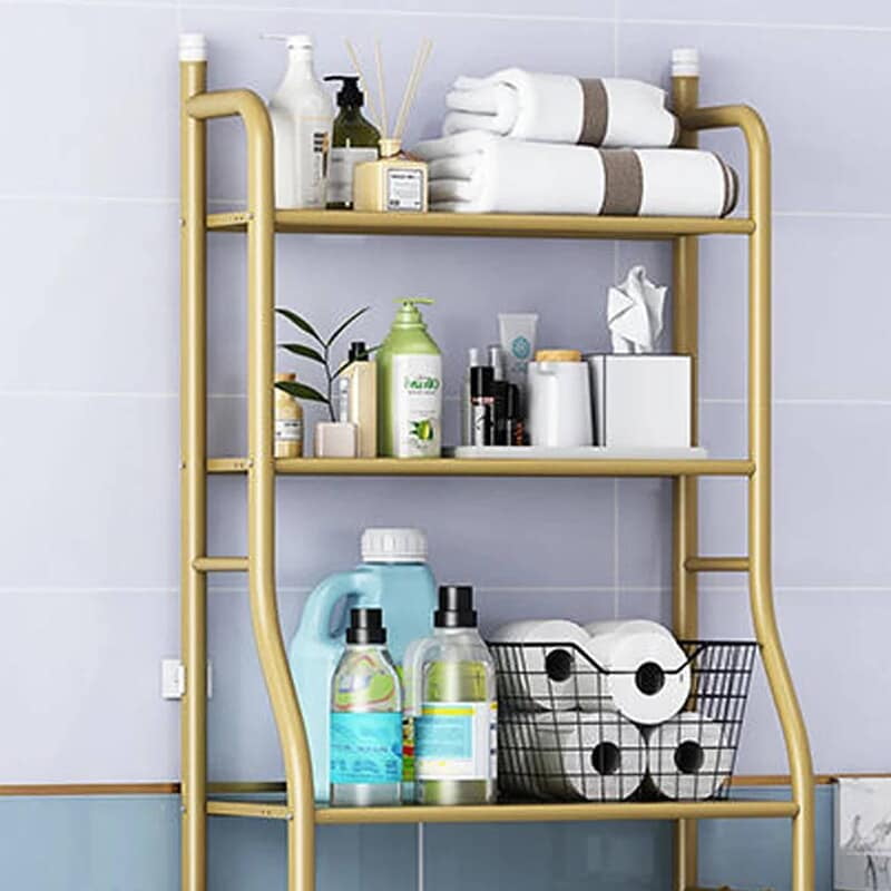 TOILET BATHROOM STORAGE RACK - GOLD