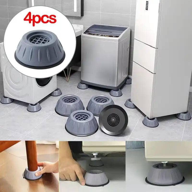 ANTI VIBRATION SILENT FEET PADS FRIDGE WASHING MACHINE STAND 4 PIECES