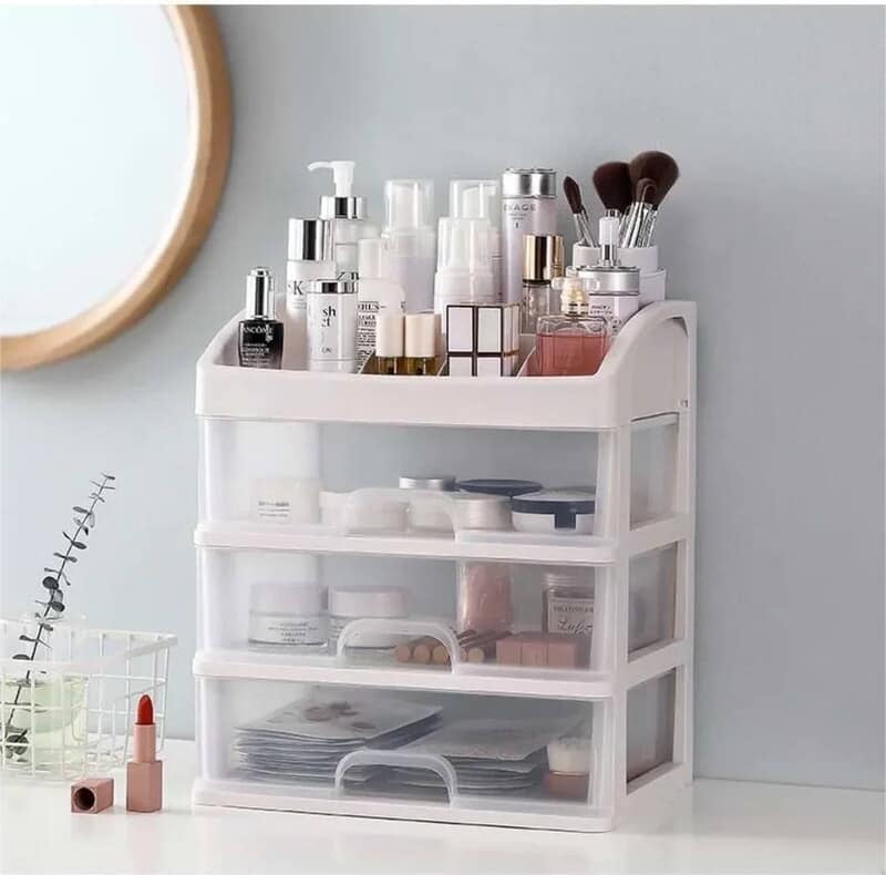 COSMETICS TOILETRIES ORGANIZER WITH DRAWERS COSMETICS STORAGE STAND