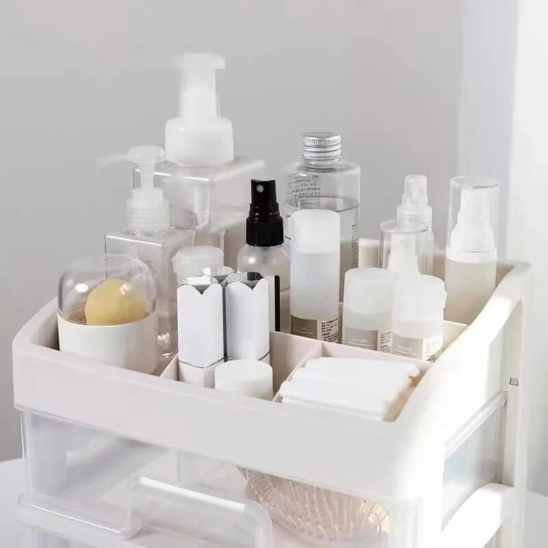 COSMETICS TOILETRIES ORGANIZER WITH DRAWERS COSMETICS STORAGE STAND