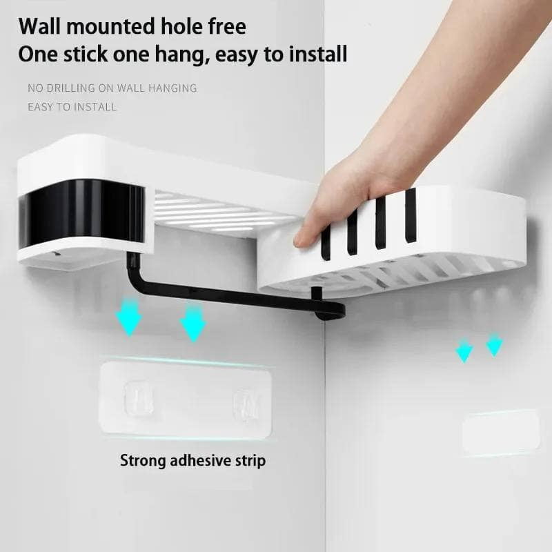 CREATIVE PUNCH-FREE BATHROOM CORNER STORAGE SHELF