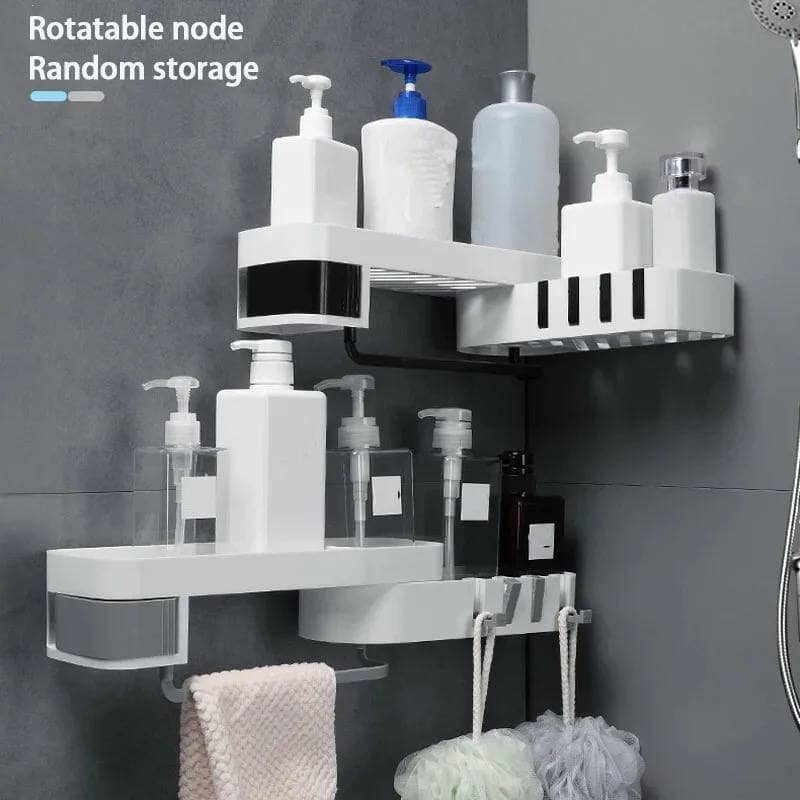CREATIVE PUNCH-FREE BATHROOM CORNER STORAGE SHELF