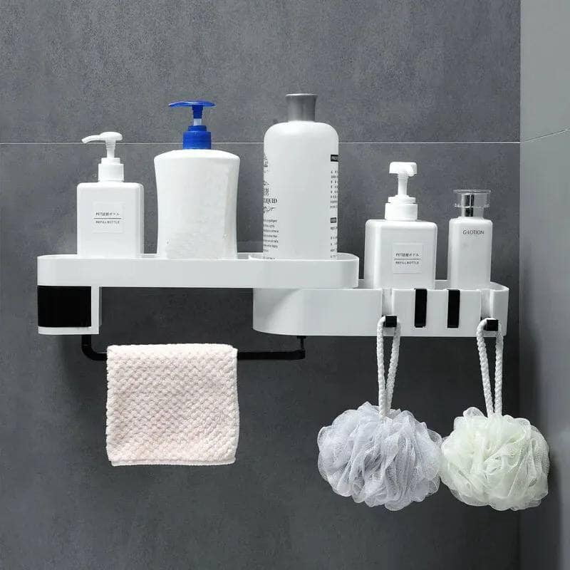 CREATIVE PUNCH-FREE BATHROOM CORNER STORAGE SHELF
