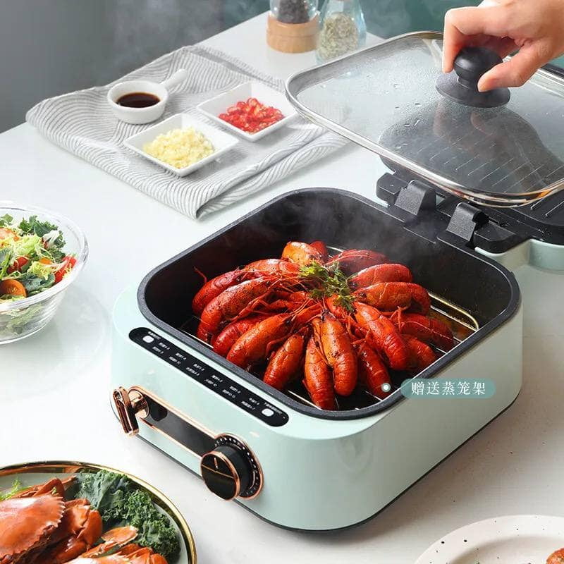 MULTI FUNCTIONAL ELECTRIC POT - CAN  COOK,FRY GRILL STEAM FOOD AND POP CORN