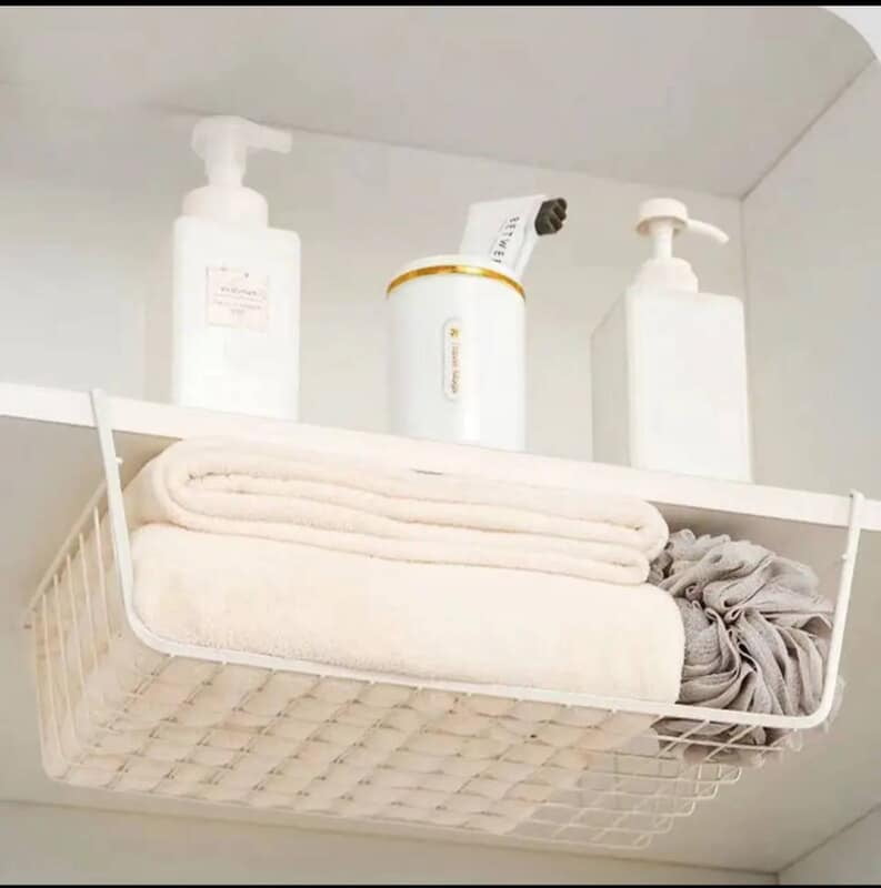 UNDER TABLE SHELF DESK STORAGE MESH BASKET