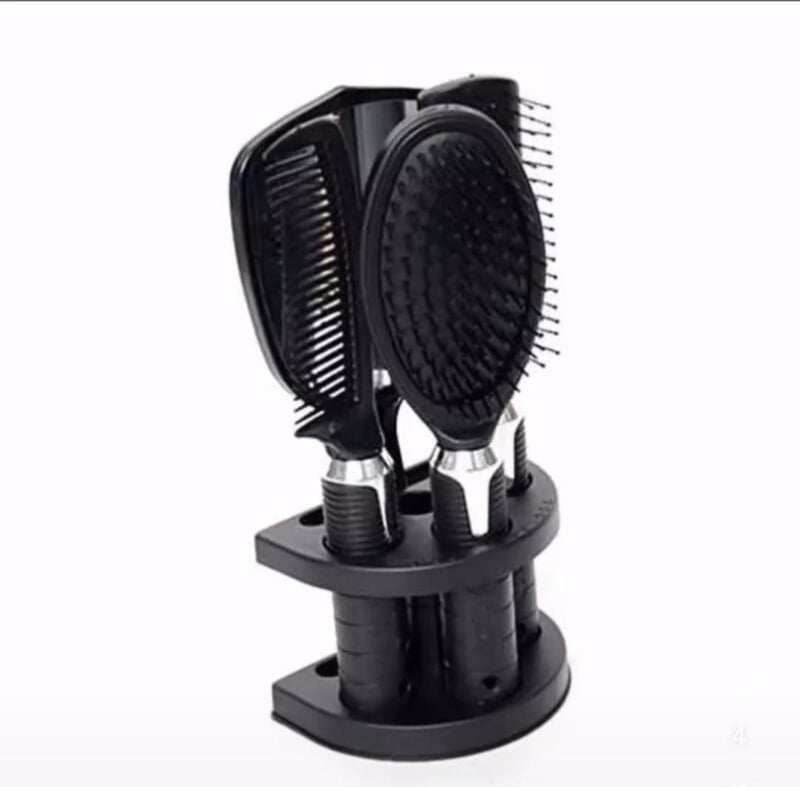 HAIR STYLING COMB AND BRUSH SET  - 1 MIRROR. 2 BRUSHES, 1 COMB & 1 ORGANIZER