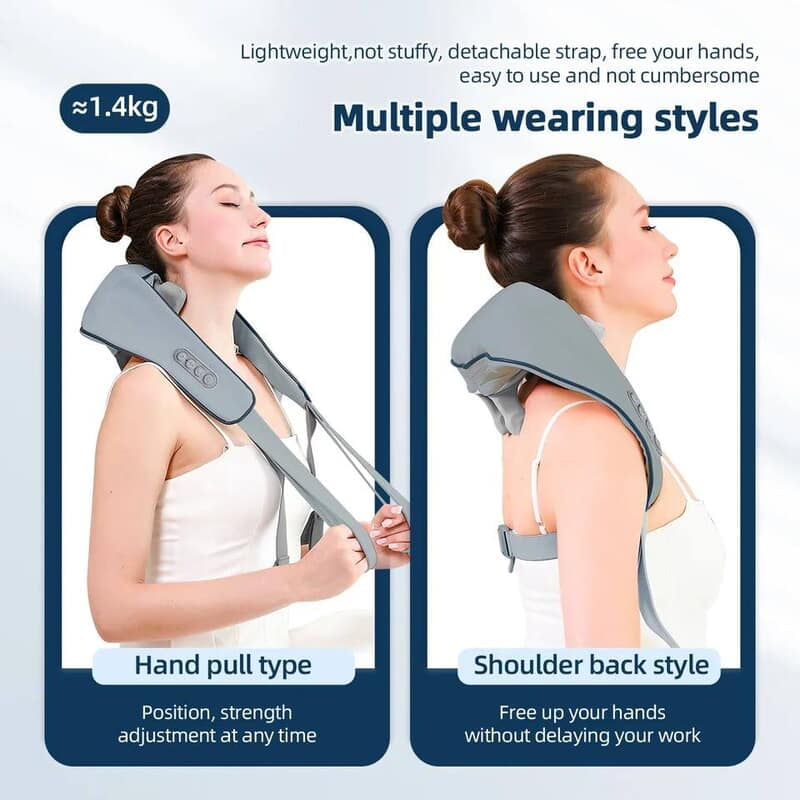 ELECTRIC RECHARGEABLE WIRELESS NECK SHOULDER MASSAGER BODY KNEADING TOOL