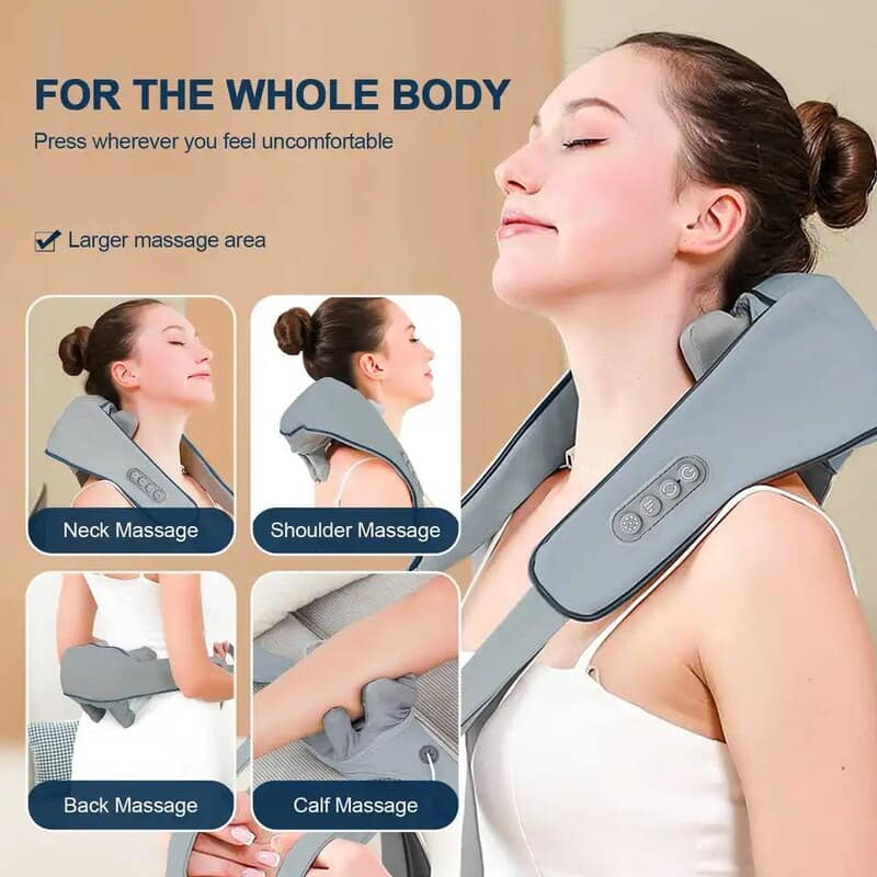 ELECTRIC RECHARGEABLE WIRELESS NECK SHOULDER MASSAGER BODY KNEADING TOOL
