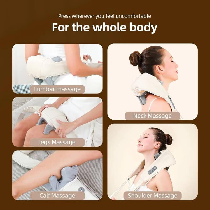 ELECTRIC RECHARGEABLE WIRELESS NECK SHOULDER MASSAGER BODY KNEADING TOOL