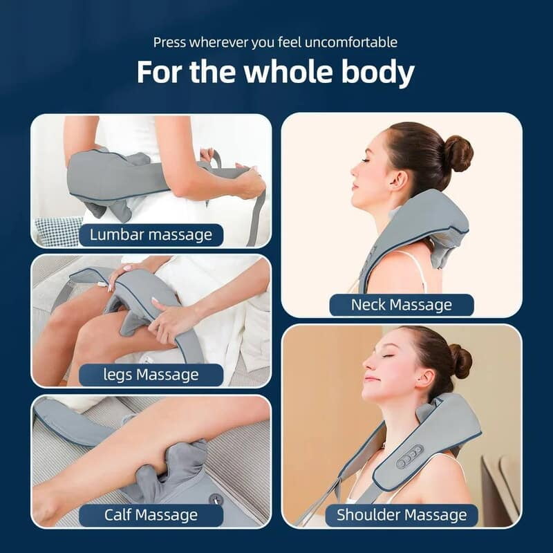 ELECTRIC RECHARGEABLE WIRELESS NECK SHOULDER MASSAGER BODY KNEADING TOOL