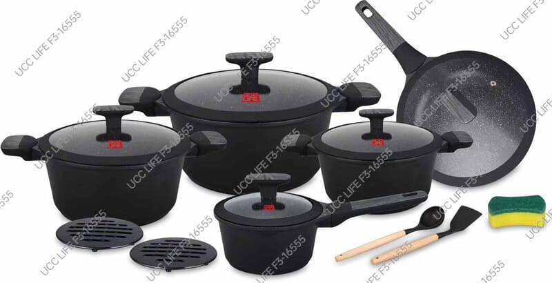 UCC LIFE F3-16555 SET OF POT COOKWARE