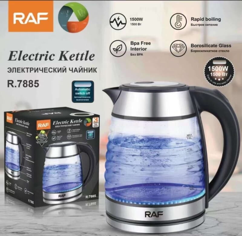 RAF TRANSPARENT ELECTRIC JUG 1500W -2LITRES