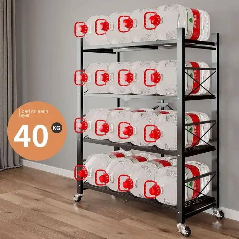 4 LAYERS FLOOR STORAGE RACK GAP TROLLEY SHELF WITH WHEELS FOR KITCHEN BATHROOM LIVING ROOM