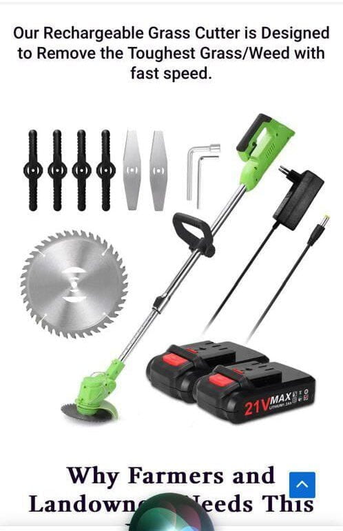 HIGH QUALITY RECHARGEABLE SPEEDY MOWER WITH 2 BATTERIES