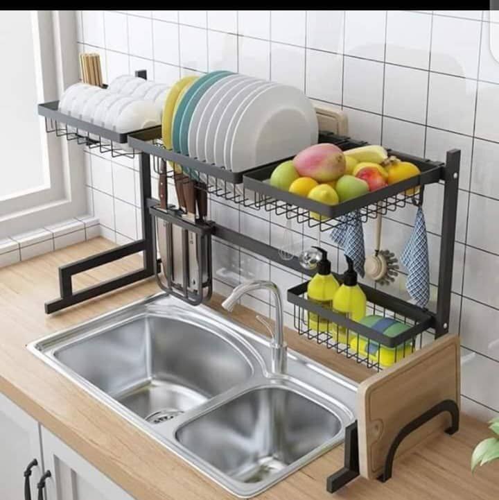 OVER THE SINK DISH RACK PLATE DRAINER  PLATE RACK DISH RACK WITH UTENSILS RACKS