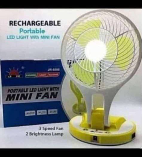 RECHARGEABLE PORTABLE LED LIGHT FAN - 2 SPEED