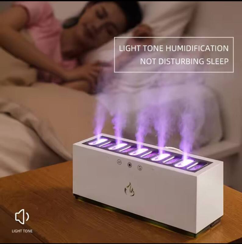 ULTRASOUND FLAME RGB LED AIR HUMIDIFIEER AROMA DIFFUSER MIST MAKER MUSIC DIFFUSER