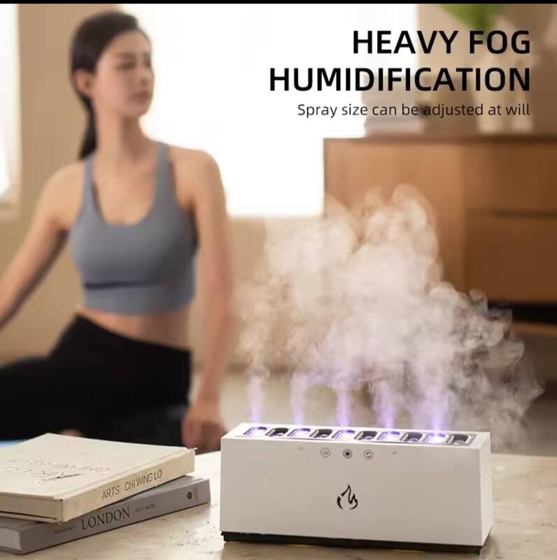 ULTRASOUND FLAME RGB LED AIR HUMIDIFIEER AROMA DIFFUSER MIST MAKER MUSIC DIFFUSER