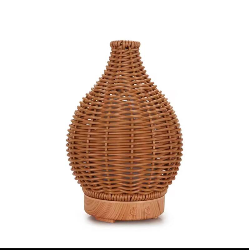 WOOD WEAVE MINI VASE HUMIDIFIER AROMATHERAPHY ESSENTIAL OIL USB DIFFUSER